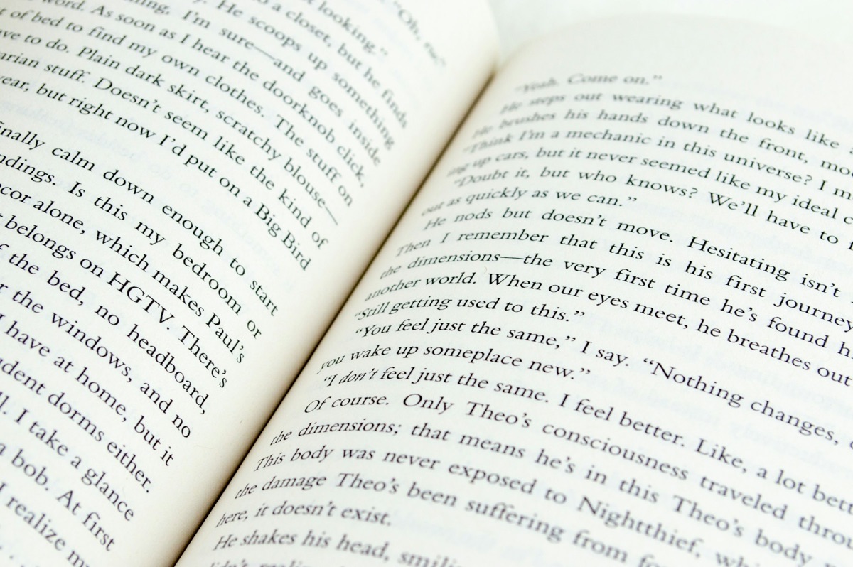 A close view of an open book